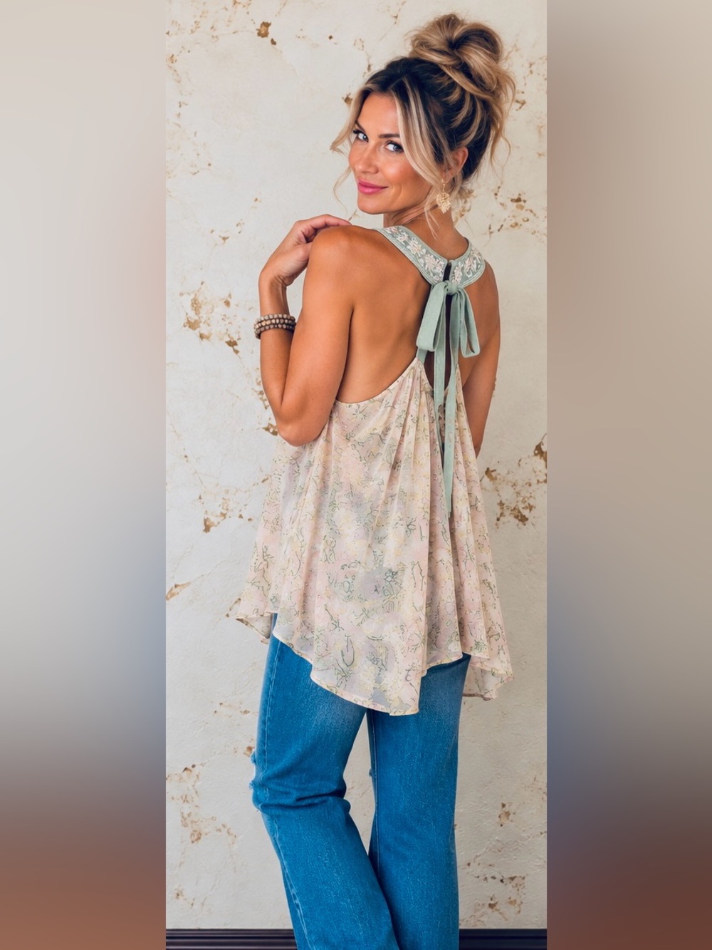 🌸 FP One Free People Embroidered Sequin Halter Tunic | Floral Gauze Extra Small